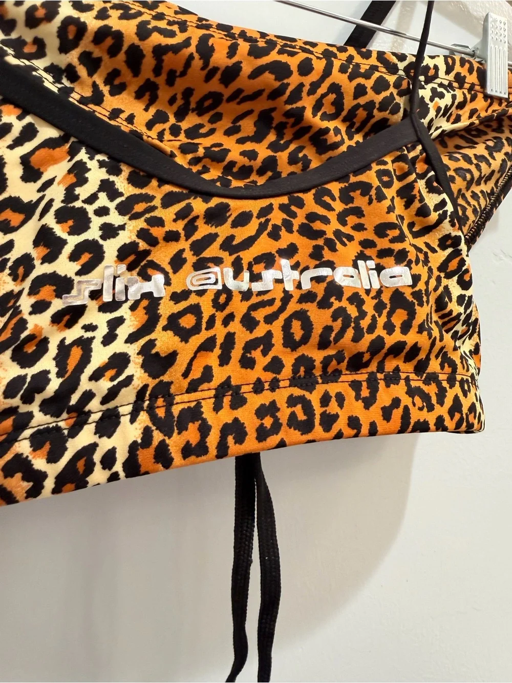 Slix Australia Leopard Print Athletic 2 Piece Swimsuit Set Stamina Aus 10 /US 6